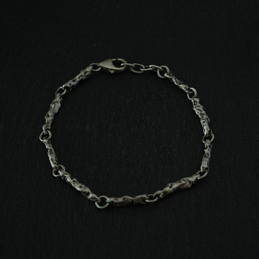 Bracelet Érosion en argent 925 brut fait main – Fonte au sable – Design organique texturé bracelet brut pour homme- bracelet brut pour femmes - bracelet en argent organique- bracelet cadeau homme 