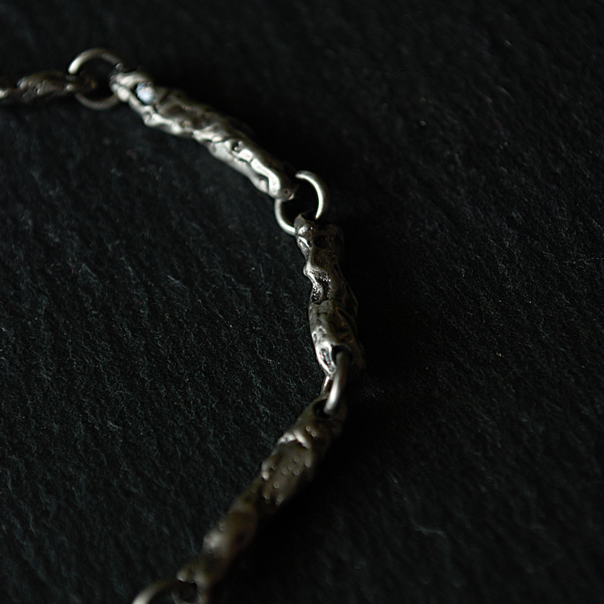Bijou artisanal unisexe en argent massif – Bracelet chaîne texturée – Fabrication française