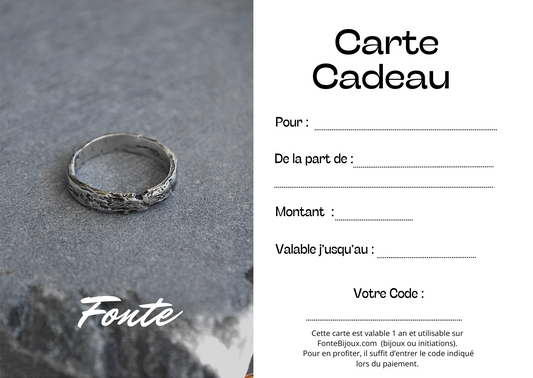 Carte cadeau fonte bijoux, à compléter. Carte cadeau pour anniversaire, noel , occasion, carte cadeau pour homme, carte cadeau pour femme 