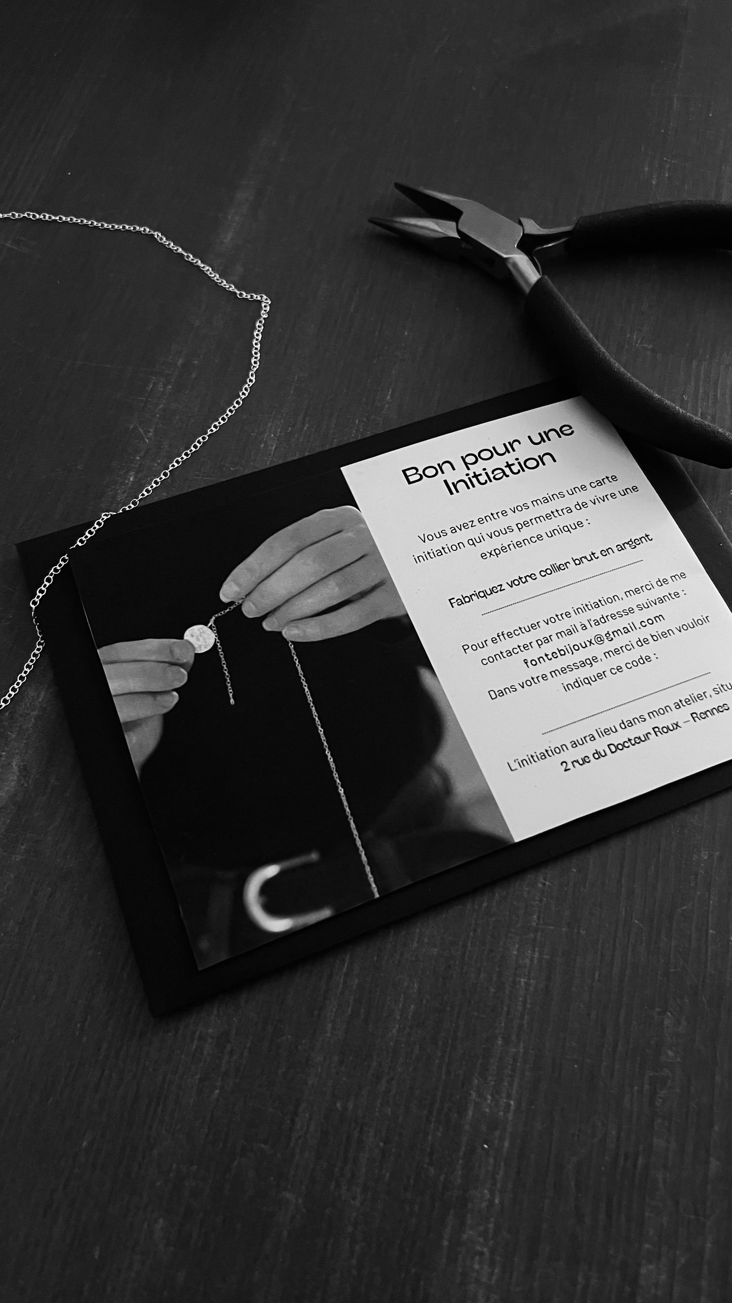 Bon cadeau pour une initiation à la bijouterie Rennes 