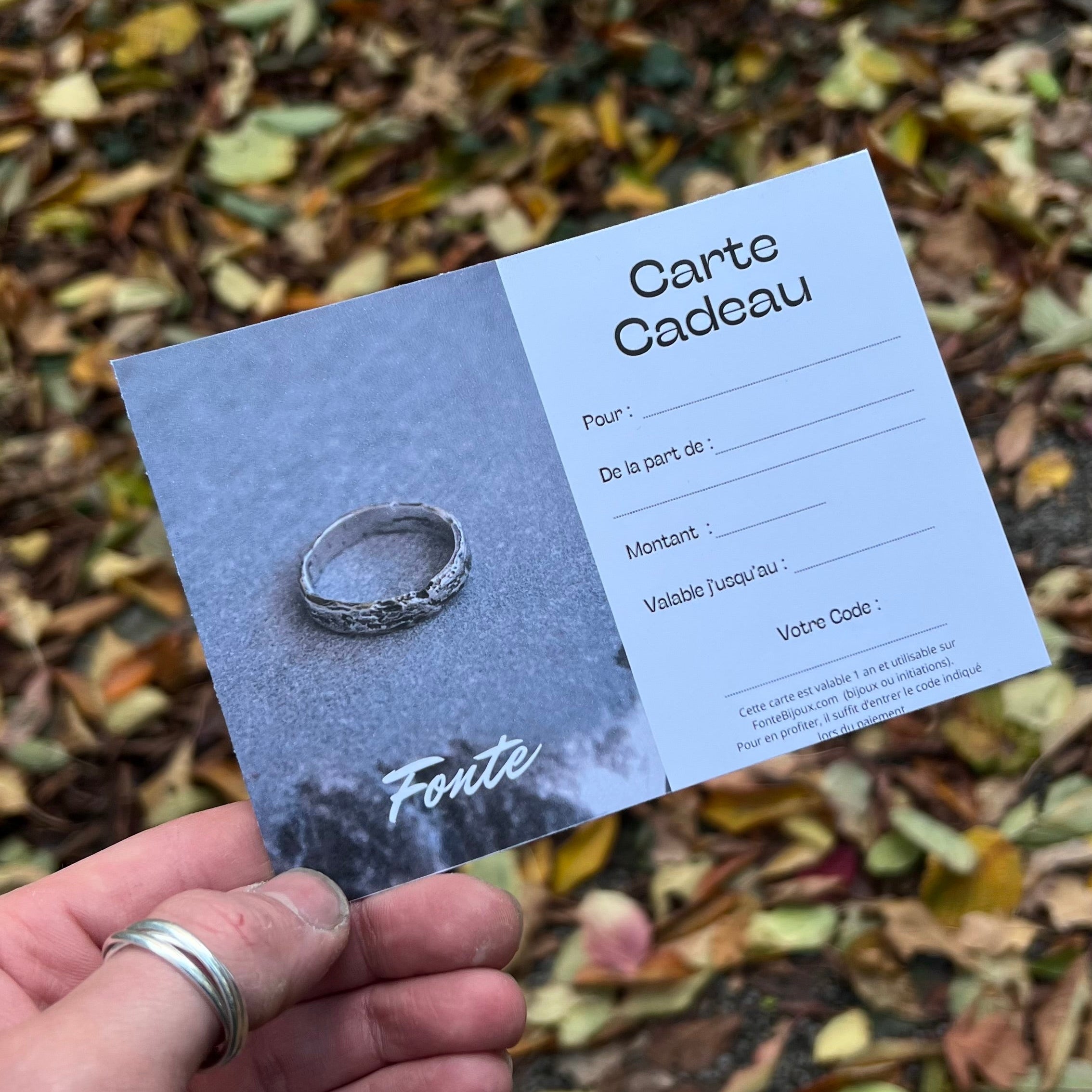 Carte cadeau fonte bijoux, Carte cadeau bijoux cadeau homme, carte cadeau pour inititation a la bijouterie 