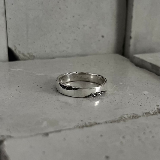 Bague Érosion Fonte Bijoux, 5 mm, fonte au sable, Rennes