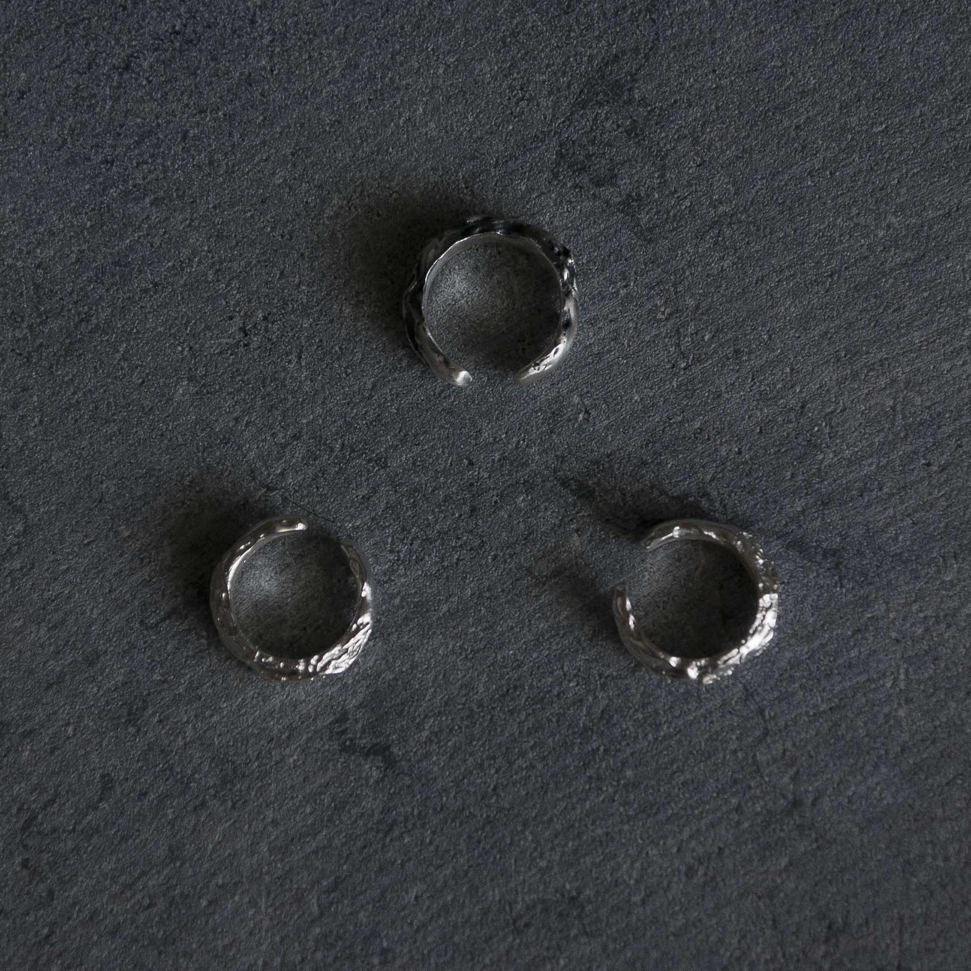 earcuff Bijoux d'oreille en argent 925 texturé et organique earcuff bijou brute et organique bijoux brillant brut et authentique 3 modeles